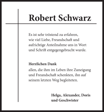 Traueranzeige von Robert Schwarz von Der Bote