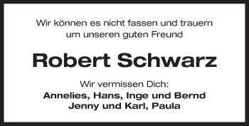 Traueranzeige von Robert Schwarz von Der Bote