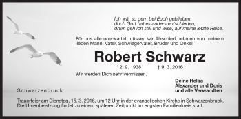 Traueranzeige von Robert Schwarz von Der Bote