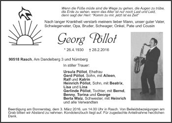 Traueranzeige von Georg Pöllot von Der Bote