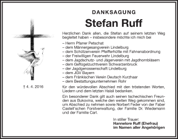 Traueranzeige von Stefan Ruff von Der Bote