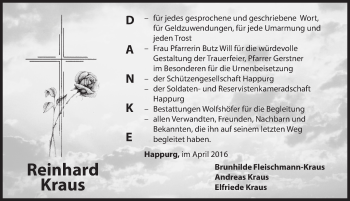 Traueranzeige von Reinhard Kraus von Hersbrucker Zeitung