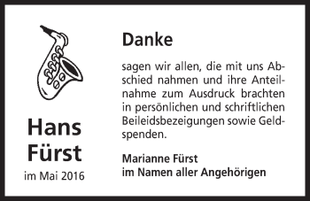 Traueranzeige von Hans Fürst von Der Bote