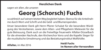 Traueranzeige von Georg Fuchs von Hersbrucker Zeitung