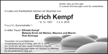 Traueranzeige von Erich Kempf von Der Bote