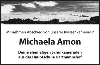 Traueranzeige von Michaela Amon von Hersbrucker Zeitung