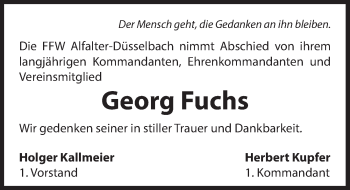 Traueranzeige von Georg Fuchs von Hersbrucker Zeitung