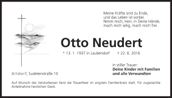Traueranzeige von Otto Neudert von Der Bote