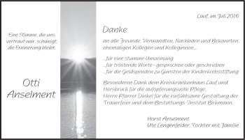 Traueranzeige von Otti Anselment von Pegnitz-Zeitung