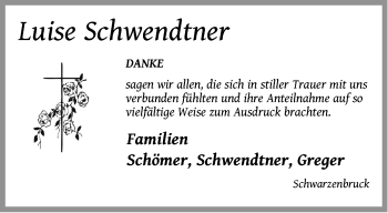 Traueranzeige von Luise Schwendtner von Der Bote