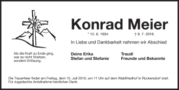 Traueranzeige von Konrad Meier von Pegnitz-Zeitung