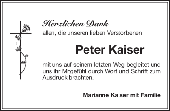 Traueranzeige von Peter Kaiser von Pegnitz-Zeitung