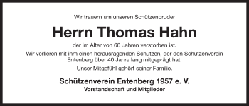 Traueranzeige von Thomas Hahn von Der Bote