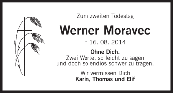 Traueranzeige von Werner Moravec von Der Bote