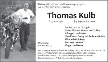 Traueranzeige von Thomas Kulb von Pegnitz-Zeitung