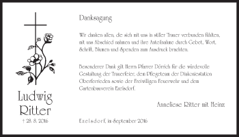 Traueranzeige von Ludwig Ritter von Der Bote