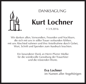 Traueranzeige von Kurt Lochner von Pegnitz-Zeitung