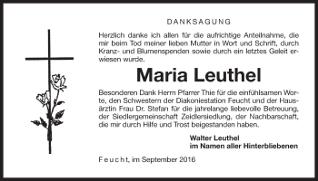 Traueranzeige von Maria Leuthel von N-Land