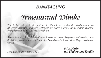 Traueranzeige von Irmentraud Dimke von Pegnitz-Zeitung