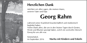 Traueranzeige von Georg Rahm von Pegnitz-Zeitung