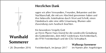 Traueranzeige von Wunibald Sommerer von Pegnitz-Zeitung