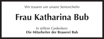 Traueranzeige von Katharina Bub von Der Bote