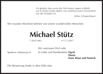 Traueranzeige von Michael Stütz von Pegnitz-Zeitung