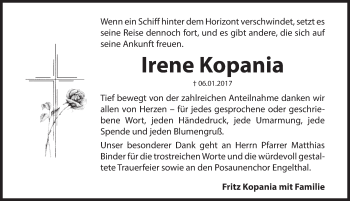 Traueranzeige von Irene Kopania von Hersbrucker Zeitung