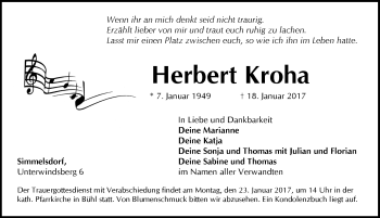 Traueranzeige von Herbert Kroha von Pegnitz-Zeitung