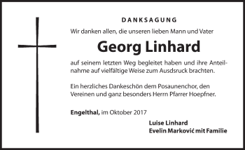 Traueranzeige von Georg Linhard von Hersbrucker Zeitung