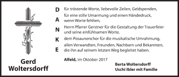 Traueranzeige von Gerd Woltersdorff von Hersbrucker Zeitung