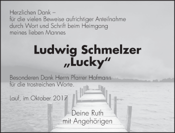 Traueranzeige von Ludwig Schmelzer von Pegnitz-Zeitung
