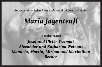 Traueranzeige von Maria Jagenteufl von Pegnitz-Zeitung