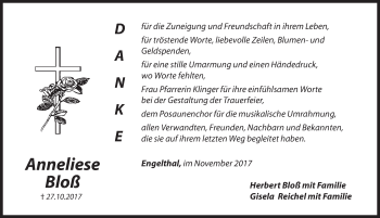 Traueranzeige von Anneliese Bloß von Hersbrucker Zeitung