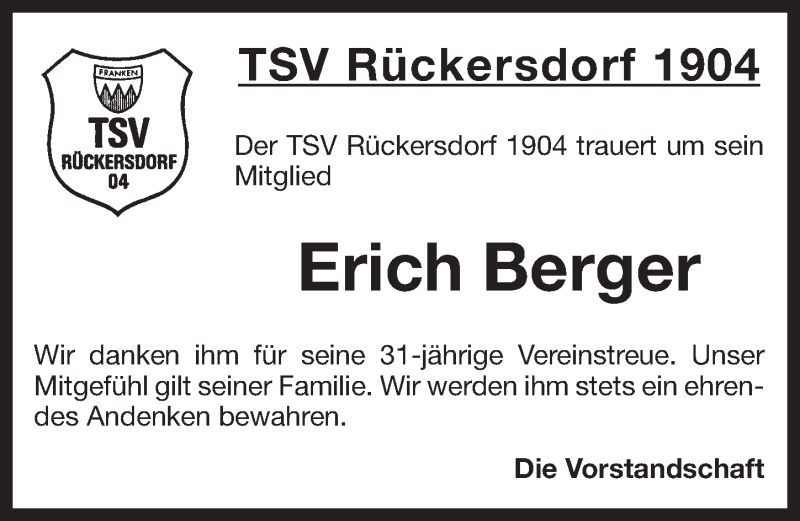  Traueranzeige für Erich Berger vom 17.11.2017 aus Pegnitz-Zeitung