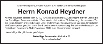 Traueranzeige von Konrad Heydner von Der Bote