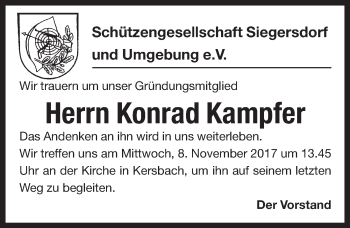 Traueranzeige von Konrad Kampfer von Pegnitz-Zeitung