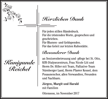 Traueranzeige von Kunigunde Reichel von Pegnitz-Zeitung
