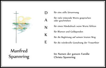 Traueranzeige von Manfred Spannring von Pegnitz-Zeitung
