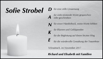 Traueranzeige von Sofie Strobel von Pegnitz-Zeitung
