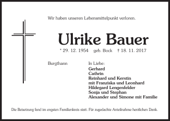Traueranzeige von Ulrike Bauer von Der Bote