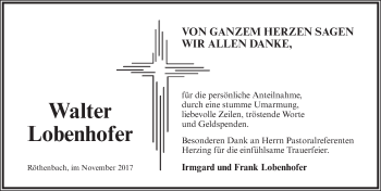 Traueranzeige von Walter Lobenhofer von Pegnitz-Zeitung