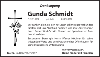 Traueranzeige von Gunda Schmidt von Hersbrucker Zeitung