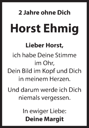 Traueranzeige von Horst Ehmig von Hersbrucker Zeitung