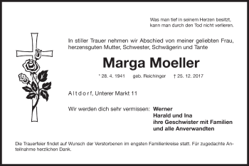 Traueranzeige von Marga Moeller von Der Bote