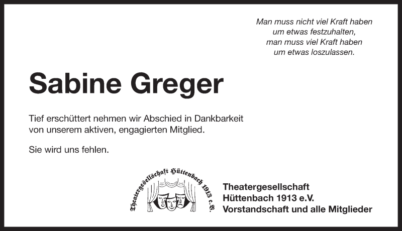  Traueranzeige für Sabine Greger vom 30.12.2017 aus Pegnitz-Zeitung