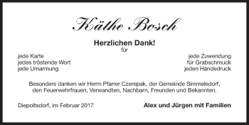 Traueranzeige von Käthe Bosch von Pegnitz-Zeitung