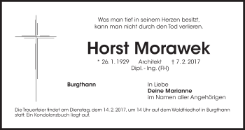 Traueranzeige von Horst Morawek von Der Bote