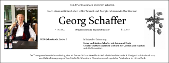 Traueranzeige von Georg Schaffer von Pegnitz-Zeitung