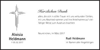Traueranzeige von Aloisia Heldmann von Pegnitz-Zeitung